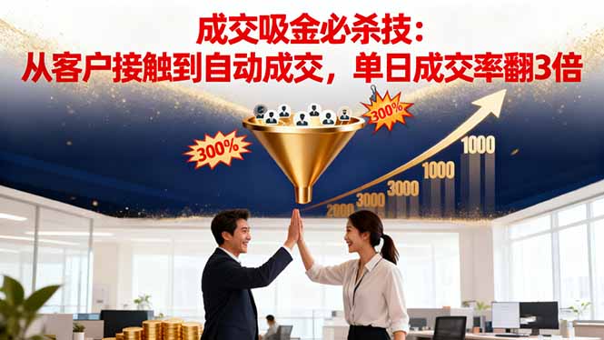 （16432期）吸金成交营销必杀技：从客户接触到自动成交，单日成交率翻3倍凯哥轻创网-轻创网-创业网-网创项目资源站-副业项目-创业项目-搞钱项目凯哥轻创网