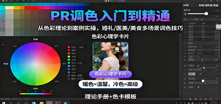 PR调色入门到精通：从色彩理论到案例实操，婚礼/医美/美食多场景调色技巧凯哥轻创网-轻创网-创业网-网创项目资源站-副业项目-创业项目-搞钱项目凯哥轻创网