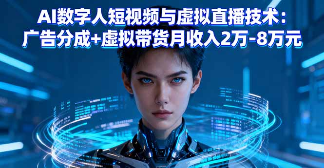 （16148期）AI数字人短视频与虚拟直播技术：广告分成+虚拟带货月收入2万-8万元凯哥轻创网-轻创网-创业网-网创项目资源站-副业项目-创业项目-搞钱项目凯哥轻创网