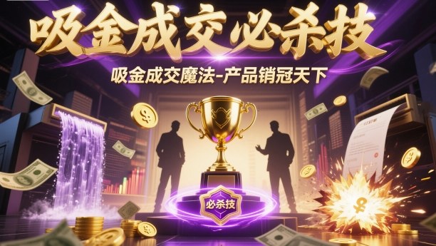 吸金成交必杀技，吸金成交魔法-产品销冠天下凯哥轻创网-轻创网-创业网-网创项目资源站-副业项目-创业项目-搞钱项目凯哥轻创网