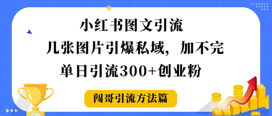 小红书图文引流，几张图片引爆私域加不完，单日引流300＋创业粉凯哥轻创网-轻创网-创业网-网创项目资源站-副业项目-创业项目-搞钱项目凯哥轻创网