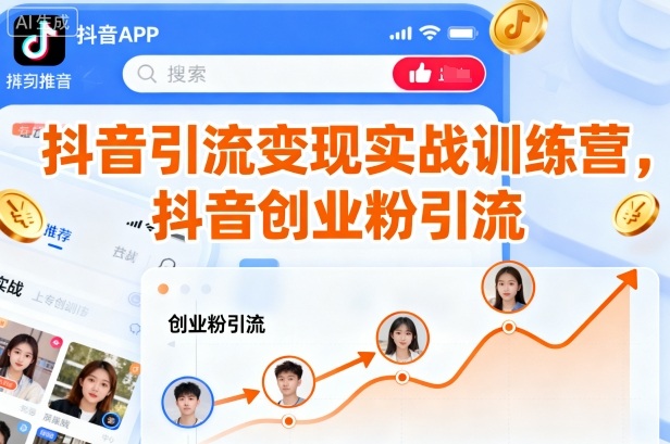 抖音引流变现实战训练营，抖音创业粉引流凯哥轻创网-轻创网-创业网-网创项目资源站-副业项目-创业项目-搞钱项目凯哥轻创网