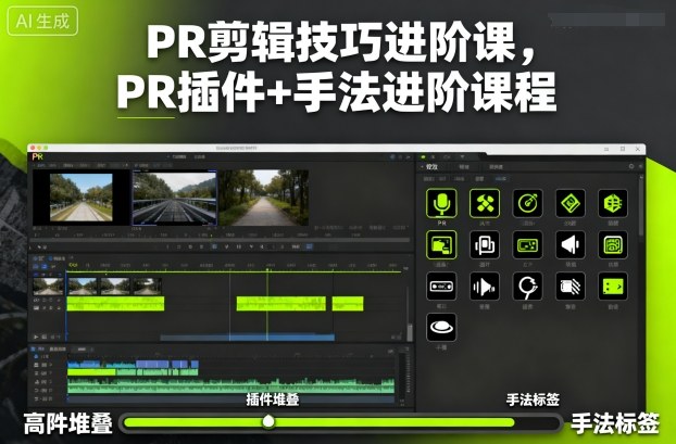 PR剪辑技巧进阶课，PR插件+手法进阶课程凯哥轻创网-轻创网-创业网-网创项目资源站-副业项目-创业项目-搞钱项目凯哥轻创网