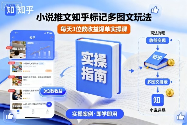 小说推文知乎标记多图文玩法，每天3位数收益爆单实操课凯哥轻创网-轻创网-创业网-网创项目资源站-副业项目-创业项目-搞钱项目凯哥轻创网