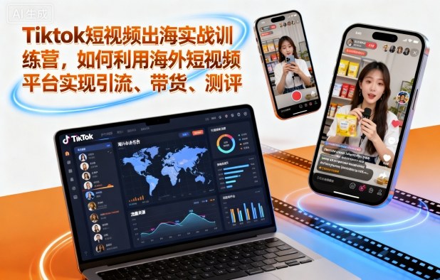 Tiktok短视频出海实战训练营，如何利用海外短视频平台实现引流、带货、测评凯哥轻创网-轻创网-创业网-网创项目资源站-副业项目-创业项目-搞钱项目凯哥轻创网