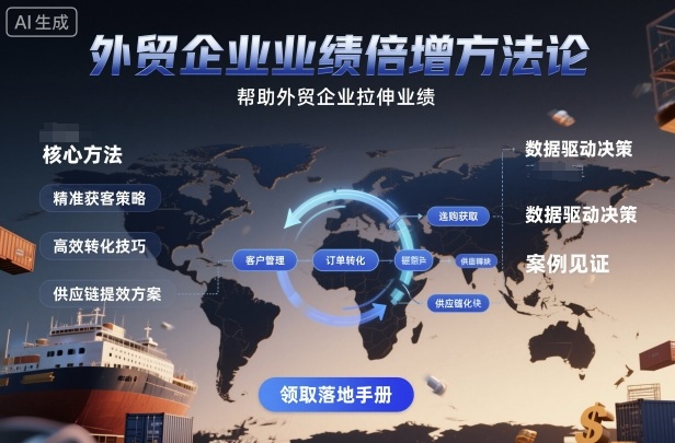 外贸企业业绩倍增方法论，帮助外贸企业拉伸业绩凯哥轻创网-轻创网-创业网-网创项目资源站-副业项目-创业项目-搞钱项目凯哥轻创网