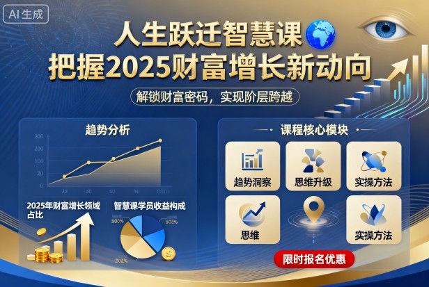 人生跃迁智慧课，把据2025财富增长新动向凯哥轻创网-轻创网-创业网-网创项目资源站-副业项目-创业项目-搞钱项目凯哥轻创网
