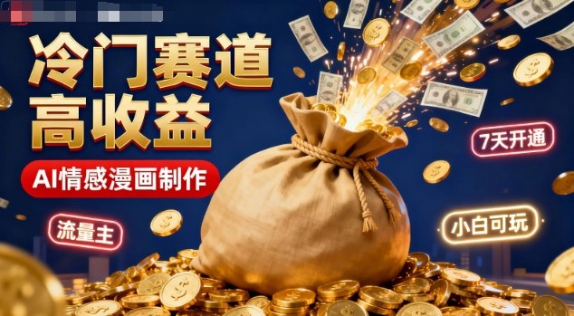 公众号冷门赛道，用AI做情感漫画，7天开通流量主，操作简单，小白可玩凯哥轻创网-轻创网-创业网-网创项目资源站-副业项目-创业项目-搞钱项目凯哥轻创网