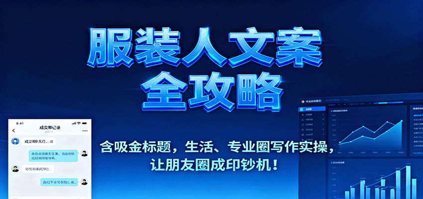服装人文案全攻略，含吸金标题，生活、专业圈写作实操，让朋友圈成印钞机！凯哥轻创网-轻创网-创业网-网创项目资源站-副业项目-创业项目-搞钱项目凯哥轻创网