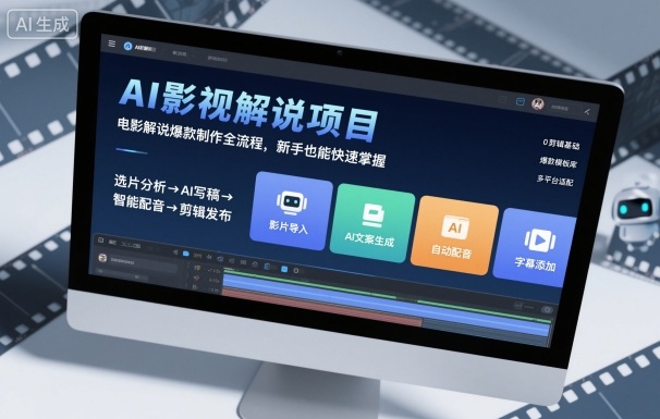 AI影视解说项目，电影解说爆款制作全流程，新手也能快速掌握凯哥轻创网-轻创网-创业网-网创项目资源站-副业项目-创业项目-搞钱项目凯哥轻创网