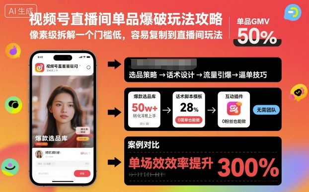 视频号直播间单品爆破玩法攻略，像素级拆解一个门槛低，容易复制到直播间玩法凯哥轻创网-轻创网-创业网-网创项目资源站-副业项目-创业项目-搞钱项目凯哥轻创网