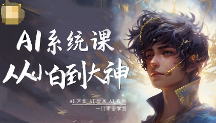 AI系统课程，从小白到大神系统学AI，AI声音-AI绘画-AI视频一门课全掌握凯哥轻创网-轻创网-创业网-网创项目资源站-副业项目-创业项目-搞钱项目凯哥轻创网