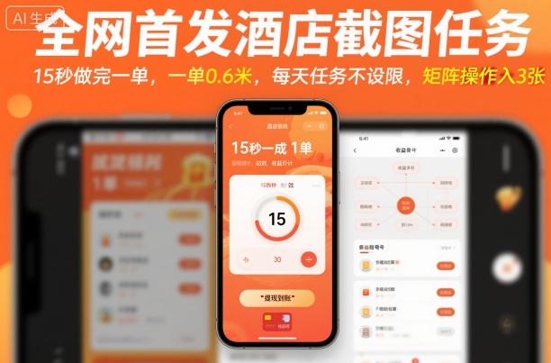 全网首发酒店截图任务，15秒做完一单，一单0.6米，每天任务不设限，矩阵操作日入3张【揭秘】凯哥轻创网-轻创网-创业网-网创项目资源站-副业项目-创业项目-搞钱项目凯哥轻创网