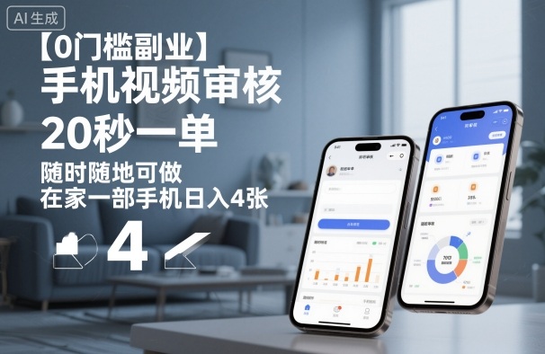 【0门槛副业】手机视频审核，20秒一单，随时随地可做，在家一部手机日入4张【揭秘】凯哥轻创网-轻创网-创业网-网创项目资源站-副业项目-创业项目-搞钱项目凯哥轻创网
