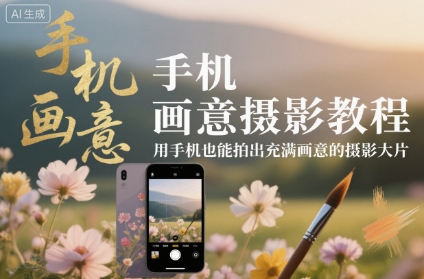 手机画意摄影教程，用手机也能拍出充满画意的摄影大片凯哥轻创网-轻创网-创业网-网创项目资源站-副业项目-创业项目-搞钱项目凯哥轻创网