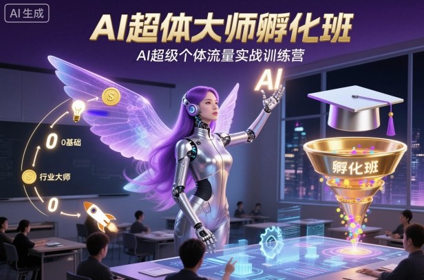 AI超体大师孵化班，AI超级个体流量实战训练营凯哥轻创网-轻创网-创业网-网创项目资源站-副业项目-创业项目-搞钱项目凯哥轻创网