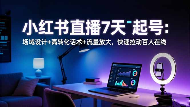 （16537期）小红书直播7天起号：场域设计+高转化话术+流量放大，快速拉动百人在线凯哥轻创网-轻创网-创业网-网创项目资源站-副业项目-创业项目-搞钱项目凯哥轻创网