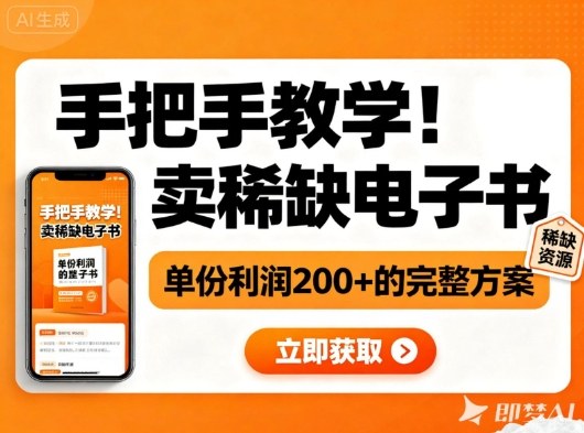 手把手教学！在小红书卖稀缺电子书，单份利润2张+的完整方案凯哥轻创网-轻创网-创业网-网创项目资源站-副业项目-创业项目-搞钱项目凯哥轻创网