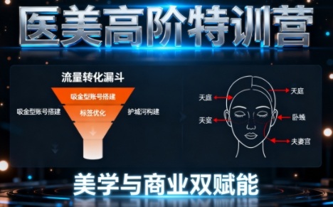 0-1000W医美高阶特训营课程，美学与商业双赋能凯哥轻创网-轻创网-创业网-网创项目资源站-副业项目-创业项目-搞钱项目凯哥轻创网