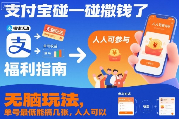 支付宝碰一碰撒钱了，无脑玩法，单号最低能搞几张，人人可以撸【揭秘】凯哥轻创网-轻创网-创业网-网创项目资源站-副业项目-创业项目-搞钱项目凯哥轻创网