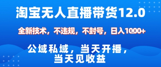淘宝无人直播12.0，公域私域技术，不封号，不违规布局双十一流量风口，日入1k（独家技术）【揭秘】凯哥轻创网-轻创网-创业网-网创项目资源站-副业项目-创业项目-搞钱项目凯哥轻创网