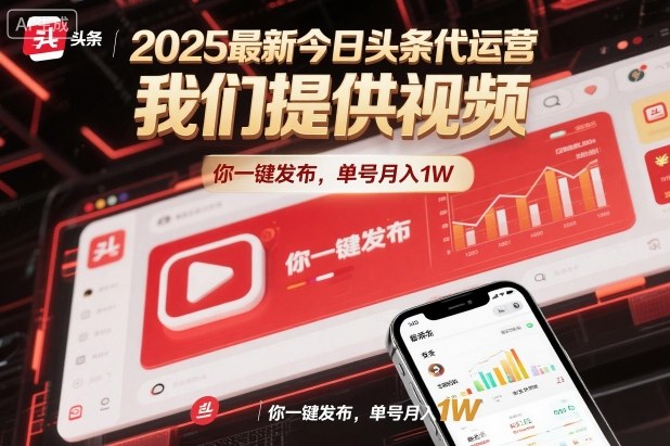 2025最新今日头条代运营，我们提供视频，你一键发布，单号月入1W【揭秘】凯哥轻创网-轻创网-创业网-网创项目资源站-副业项目-创业项目-搞钱项目凯哥轻创网