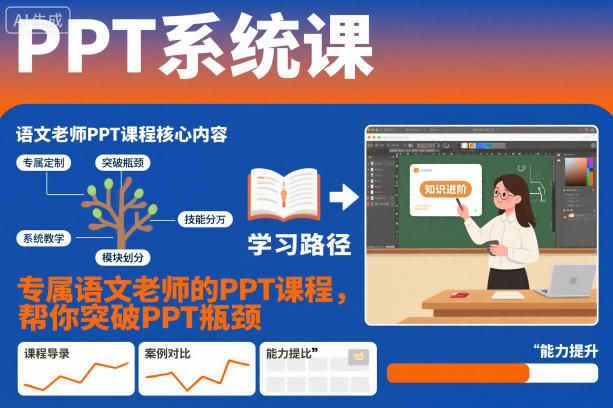 PPT系统课，专属语文老师的PPT课程，帮你突破PPT瓶颈凯哥轻创网-轻创网-创业网-网创项目资源站-副业项目-创业项目-搞钱项目凯哥轻创网
