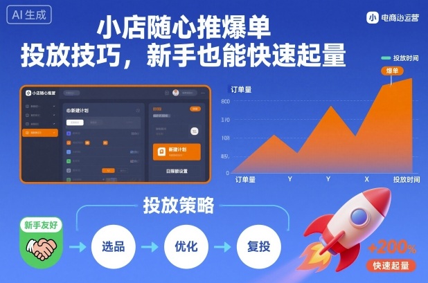 小店随心推爆单投放技巧，新手也能快速起量凯哥轻创网-轻创网-创业网-网创项目资源站-副业项目-创业项目-搞钱项目凯哥轻创网