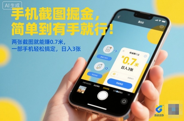 手机截图掘金，简单到有手就行！两张截图就能賺0.7米，一部手机轻松搞定，日入3张【揭秘】凯哥轻创网-轻创网-创业网-网创项目资源站-副业项目-创业项目-搞钱项目凯哥轻创网