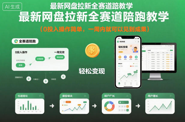 最新网盘拉新全赛道陪跑教学，0投入操作简单，一周内就可以见到成果凯哥轻创网-轻创网-创业网-网创项目资源站-副业项目-创业项目-搞钱项目凯哥轻创网