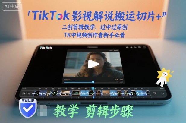 TikTok影视解说搬运切片+二创剪辑教学，过中过原创，TK中视频创作者新手必看凯哥轻创网-轻创网-创业网-网创项目资源站-副业项目-创业项目-搞钱项目凯哥轻创网