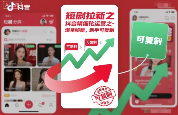 短剧拉新之抖音精细化运营之爆单秘籍，新手可复制凯哥轻创网-轻创网-创业网-网创项目资源站-副业项目-创业项目-搞钱项目凯哥轻创网