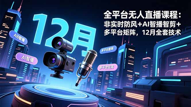 （16754期）全平台无人直播课程：非实时防风＋AI智播智剪＋多平台矩阵，12月全套技术凯哥轻创网-轻创网-创业网-网创项目资源站-副业项目-创业项目-搞钱项目凯哥轻创网
