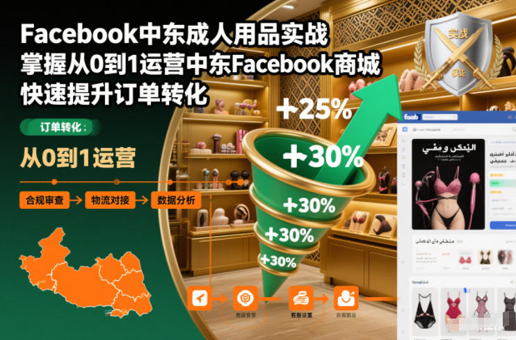 Facebook中东成人用品实战，掌握从0到1运营中东Facebook商城，快速提升订单转化凯哥轻创网-轻创网-创业网-网创项目资源站-副业项目-创业项目-搞钱项目凯哥轻创网