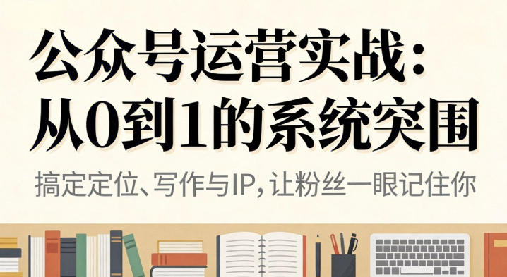 公众号运营实战，从定位到变现的全流程，从0到1的系统突围凯哥轻创网-轻创网-创业网-网创项目资源站-副业项目-创业项目-搞钱项目凯哥轻创网