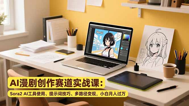 （16936期）AI漫剧创作赛道实战课：Sora2 AI工具使用、提示词技巧、多路径变现，小白月入过万凯哥轻创网-轻创网-创业网-网创项目资源站-副业项目-创业项目-搞钱项目凯哥轻创网