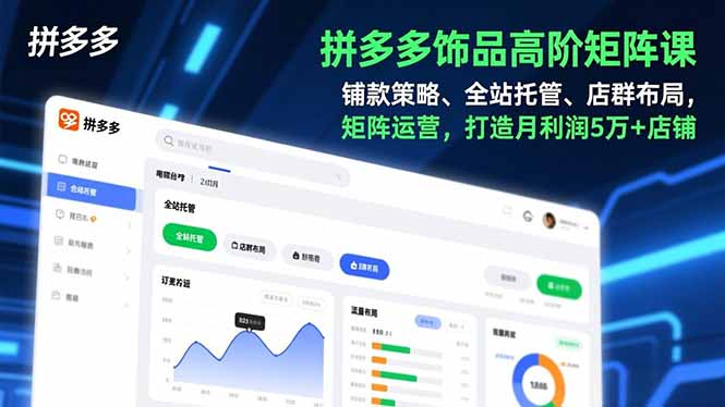 （16915期）拼多多饰品高阶矩阵课，铺款策略、全站托管、店群布局，矩阵运营，打造月利润5万+店铺凯哥轻创网-轻创网-创业网-网创项目资源站-副业项目-创业项目-搞钱项目凯哥轻创网