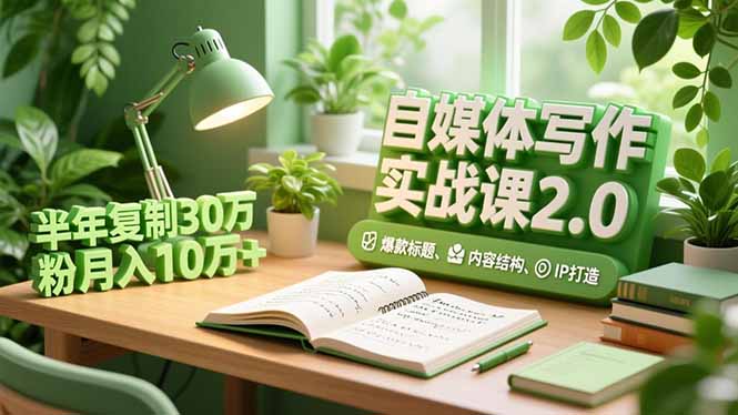 （16734期）自媒体写作实战课2.0，爆款标题、内容结构、IP打造，半年复制30万粉月入10万+凯哥轻创网-轻创网-创业网-网创项目资源站-副业项目-创业项目-搞钱项目凯哥轻创网