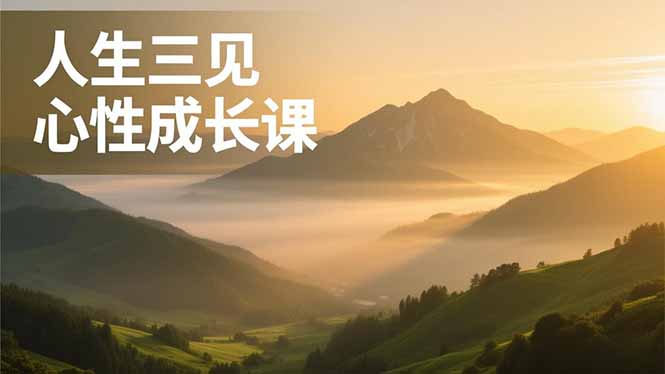 （16897期）人生三见心性成长课，见天地众生自己，搞透人性安顿身心，活出清晰自我，内在富足无价凯哥轻创网-轻创网-创业网-网创项目资源站-副业项目-创业项目-搞钱项目凯哥轻创网