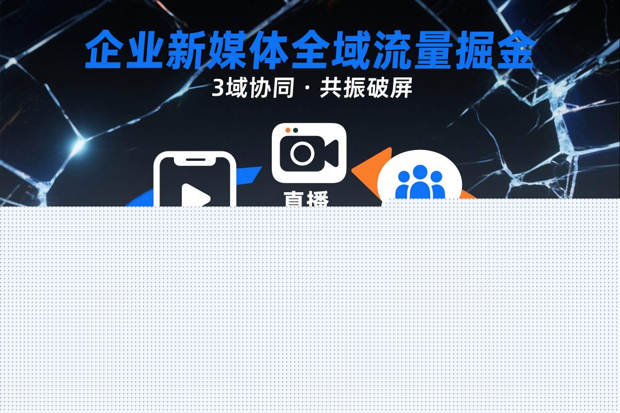 短视频全域商业模式，企业新媒体全域流量掘金，3域协同，共振破屏，短视频-直播-私域-地域凯哥轻创网-轻创网-创业网-网创项目资源站-副业项目-创业项目-搞钱项目凯哥轻创网