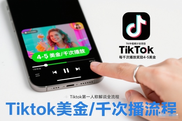 TK中视频计划项目，Tiktok第一人称解说流程，每干次播放奖励4-5美金凯哥轻创网-轻创网-创业网-网创项目资源站-副业项目-创业项目-搞钱项目凯哥轻创网