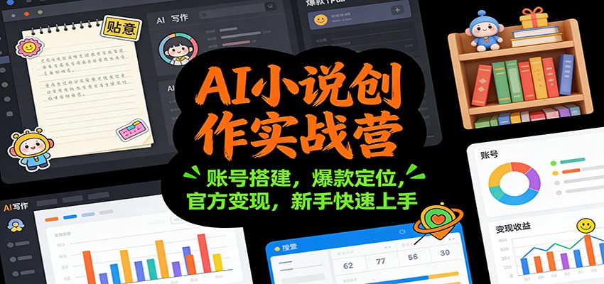 AI小说创作实战营：账号搭建，爆款定位，官方变现，新手快速上手凯哥轻创网-轻创网-创业网-网创项目资源站-副业项目-创业项目-搞钱项目凯哥轻创网