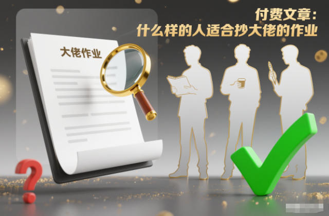 付费文章：什么样的人适合抄大佬的作业？凯哥轻创网-轻创网-创业网-网创项目资源站-副业项目-创业项目-搞钱项目凯哥轻创网