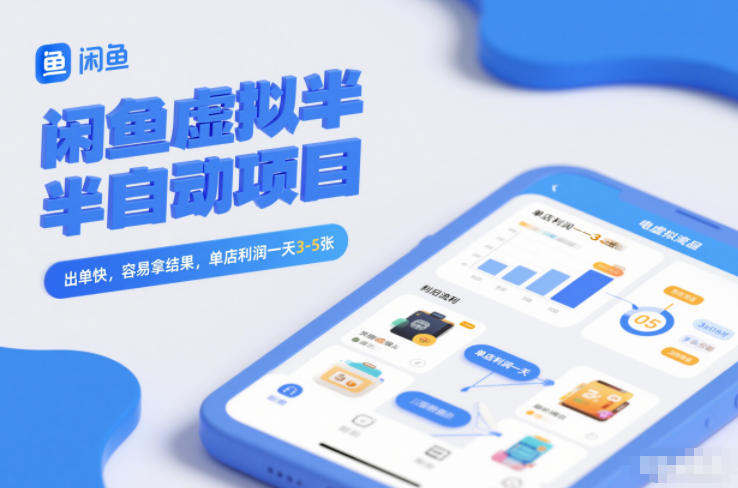 闲鱼虚拟半自动项目，出单快，容易拿结果，单店利润一天3-5张凯哥轻创网-轻创网-创业网-网创项目资源站-副业项目-创业项目-搞钱项目凯哥轻创网
