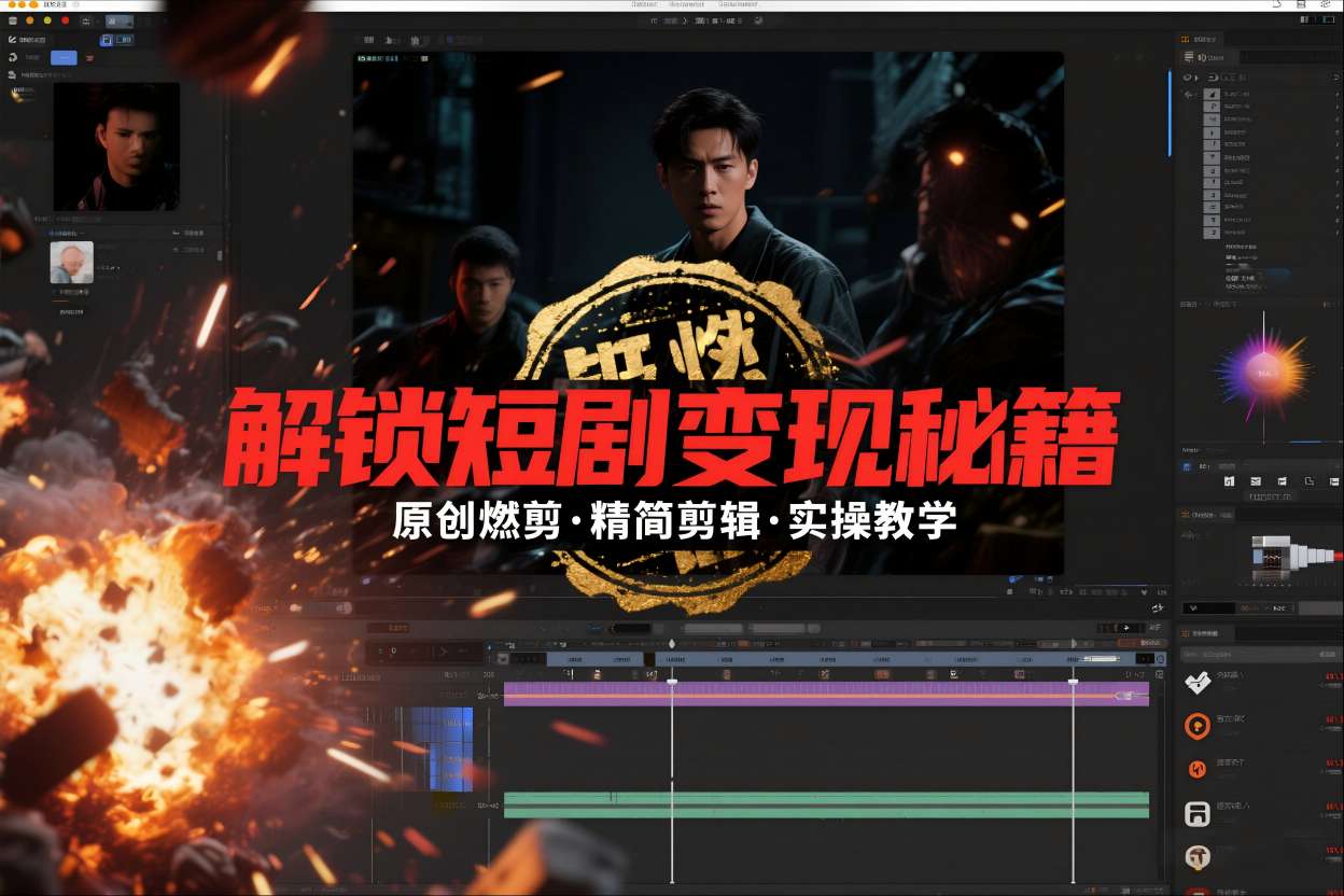 短剧拉新之原创燃剪精简剪辑实操课，解锁短剧变现秘籍凯哥轻创网-轻创网-创业网-网创项目资源站-副业项目-创业项目-搞钱项目凯哥轻创网