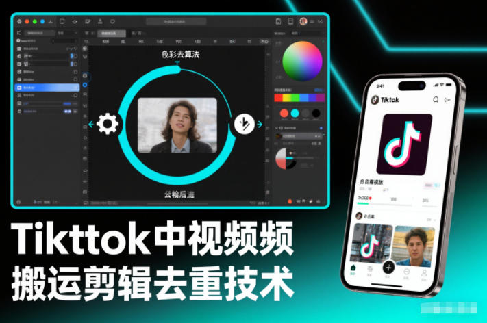 Tiktok中视频纯搬运剪辑去重技术，外来技术，自行测试凯哥轻创网-轻创网-创业网-网创项目资源站-副业项目-创业项目-搞钱项目凯哥轻创网