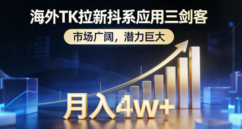 海外TK拉新抖系应用三剑客，市场广阔，潜力巨大，月入1w+凯哥轻创网-轻创网-创业网-网创项目资源站-副业项目-创业项目-搞钱项目凯哥轻创网