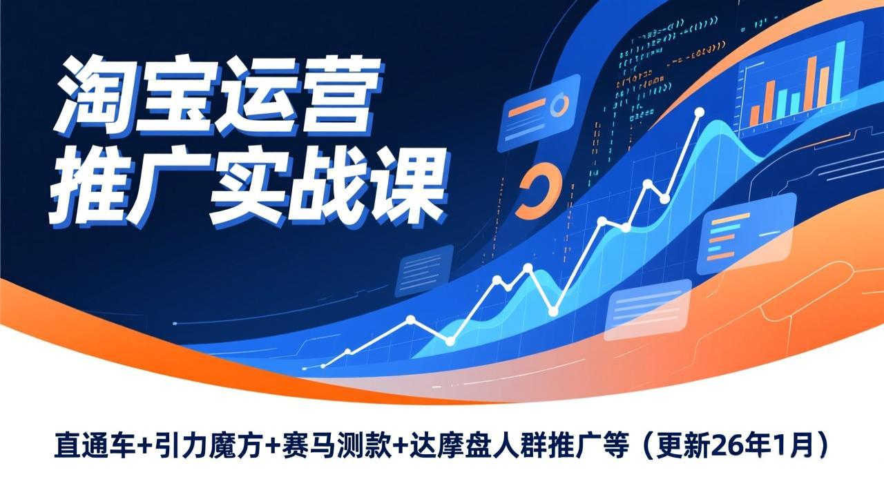 （17200期）淘宝运营推广实战课，直通车+引力魔方+赛马测款+达摩盘人群推广等（更新26年1月）凯哥轻创网-轻创网-创业网-网创项目资源站-副业项目-创业项目-搞钱项目凯哥轻创网