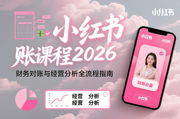 小红书对账课程2026，财务对账与经营分析全流程指南凯哥轻创网-轻创网-创业网-网创项目资源站-副业项目-创业项目-搞钱项目凯哥轻创网
