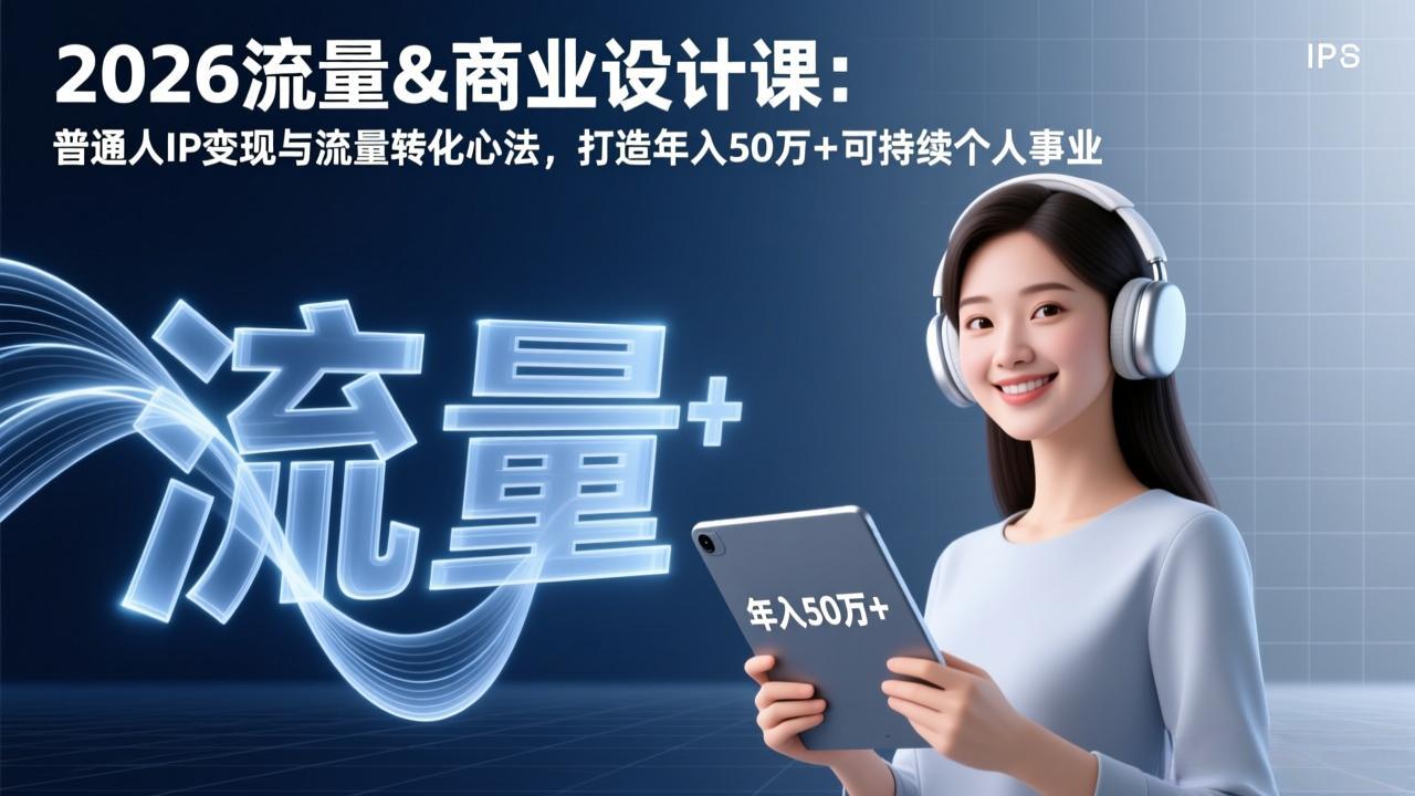 （17246期）2026流量&商业设计课：普通人IP变现与流量转化心法，打造年入50万+可持续个人事业凯哥轻创网-轻创网-创业网-网创项目资源站-副业项目-创业项目-搞钱项目凯哥轻创网